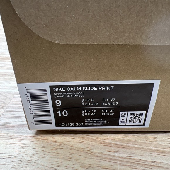 Nike Calm Slide Print Cinnamon Monarch‎ Slides  Men's 9 HQ1125-200 NEW - Picture 8 of 8